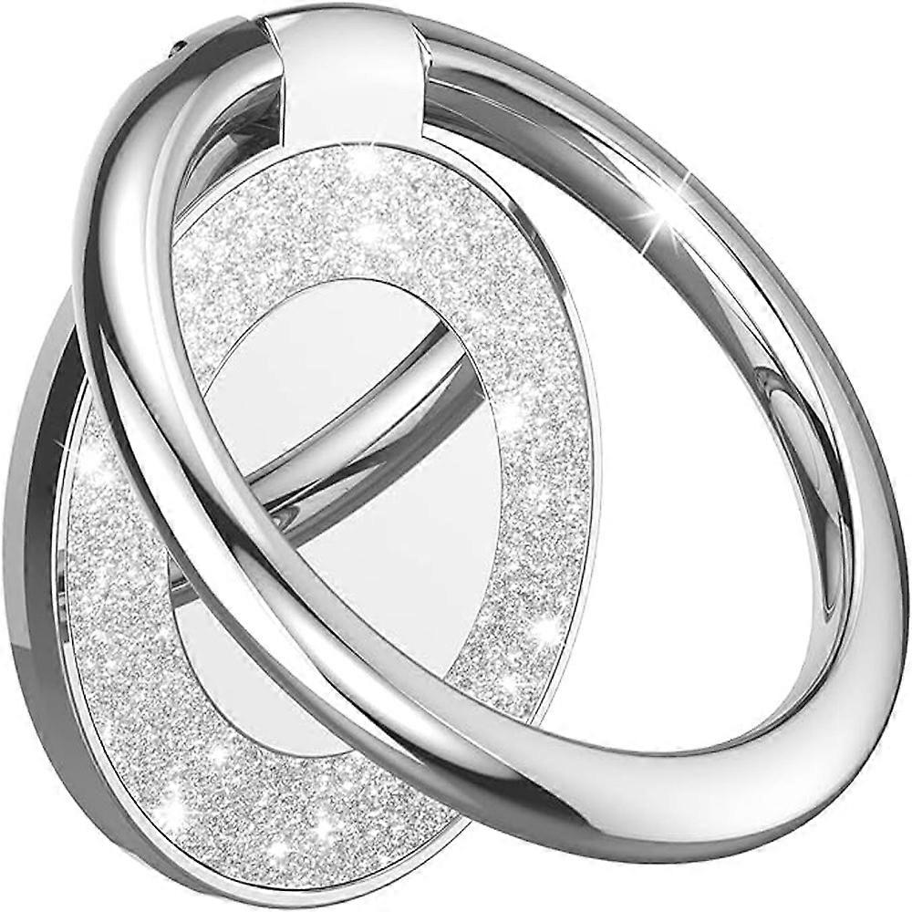 Cell Phone Ring Holder, Adhesive Phone Holder & Case (Glitter Silver)
