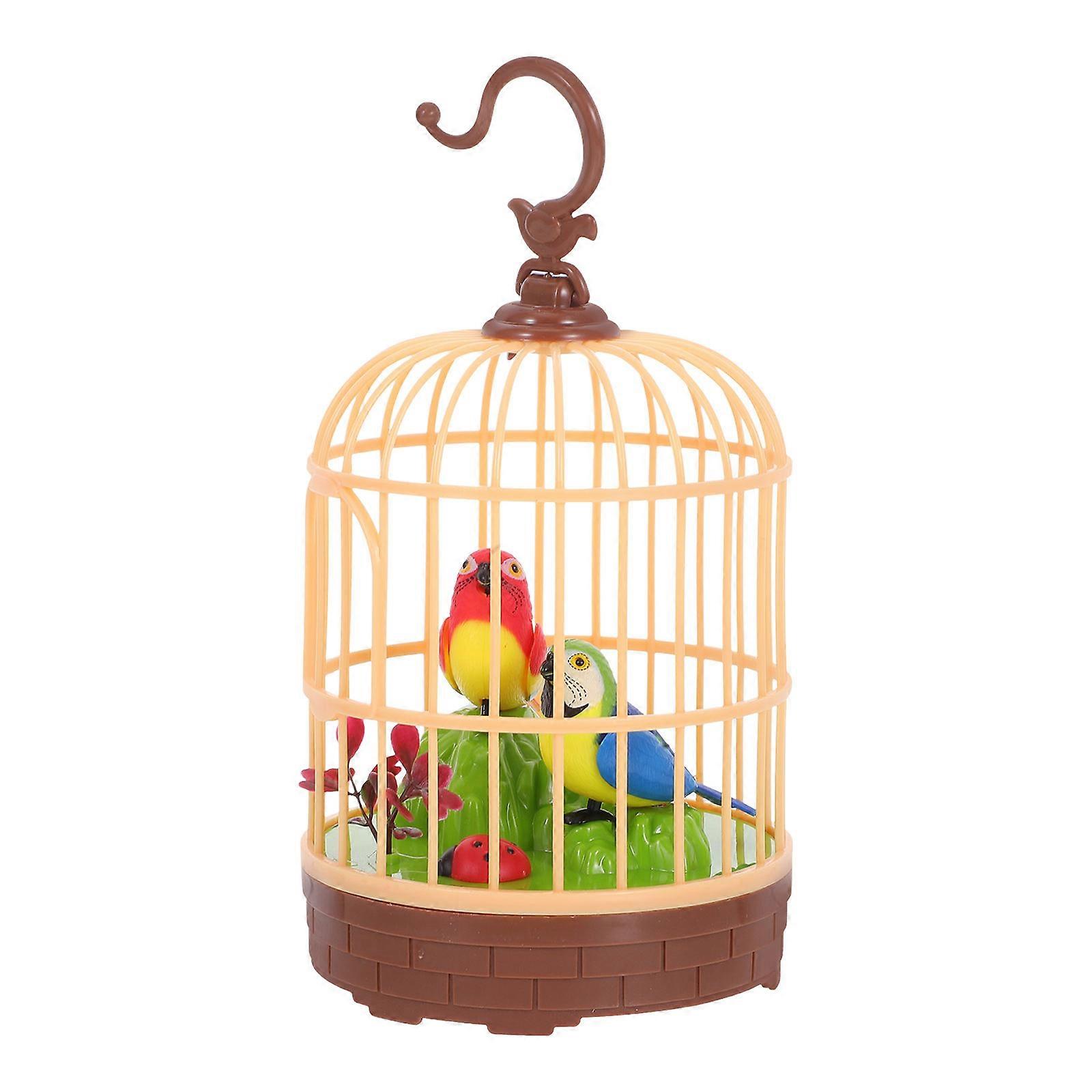 Sound Simulation Birdcage Toy for Children Interactive Play Realistic Style Plastic 1Set