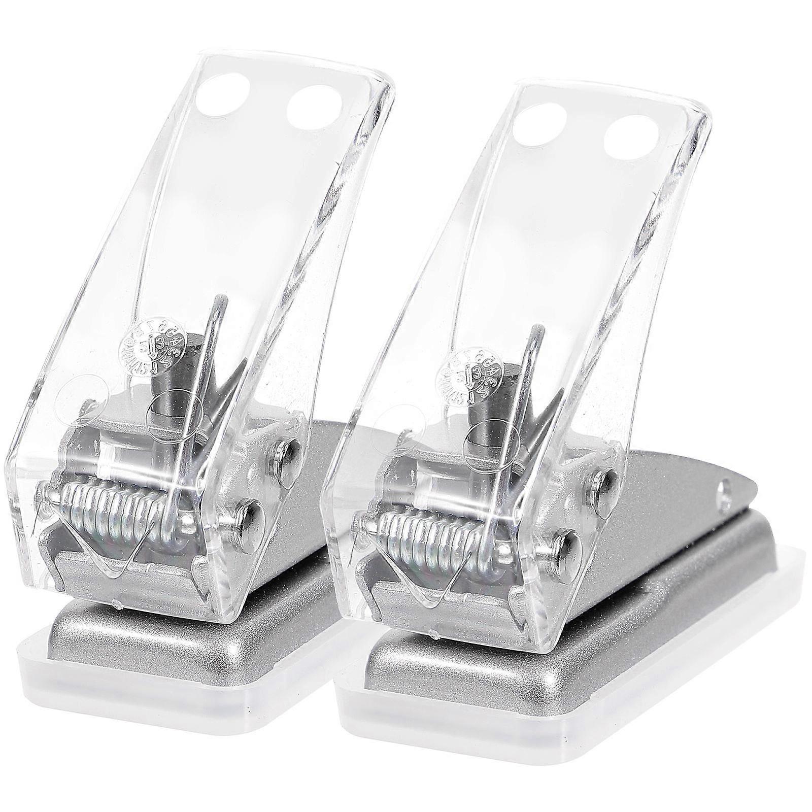 Transparent Single Hole Punch Plastic Tool for Paper Craft 2Pcs