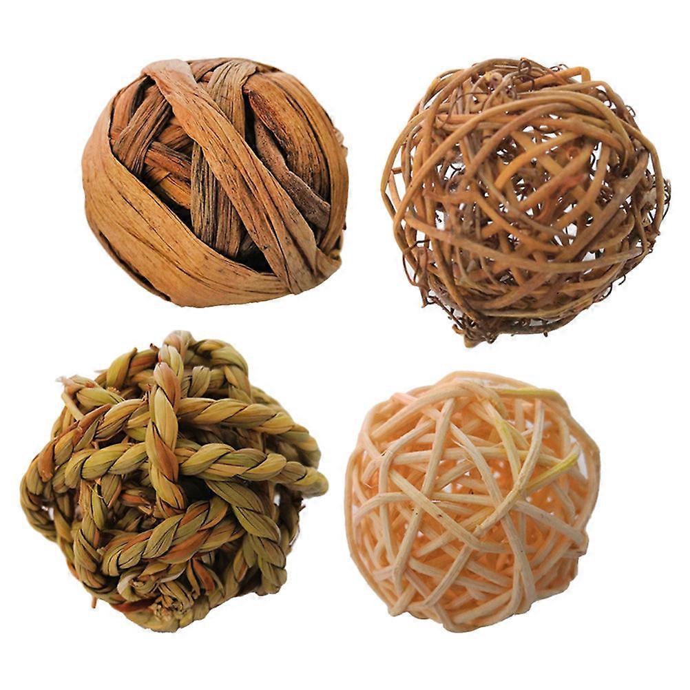 Here's a refined and professional product description based on the title you provided:
**4pcs Rattan Balls for Small Birds and Rabbits – Natural