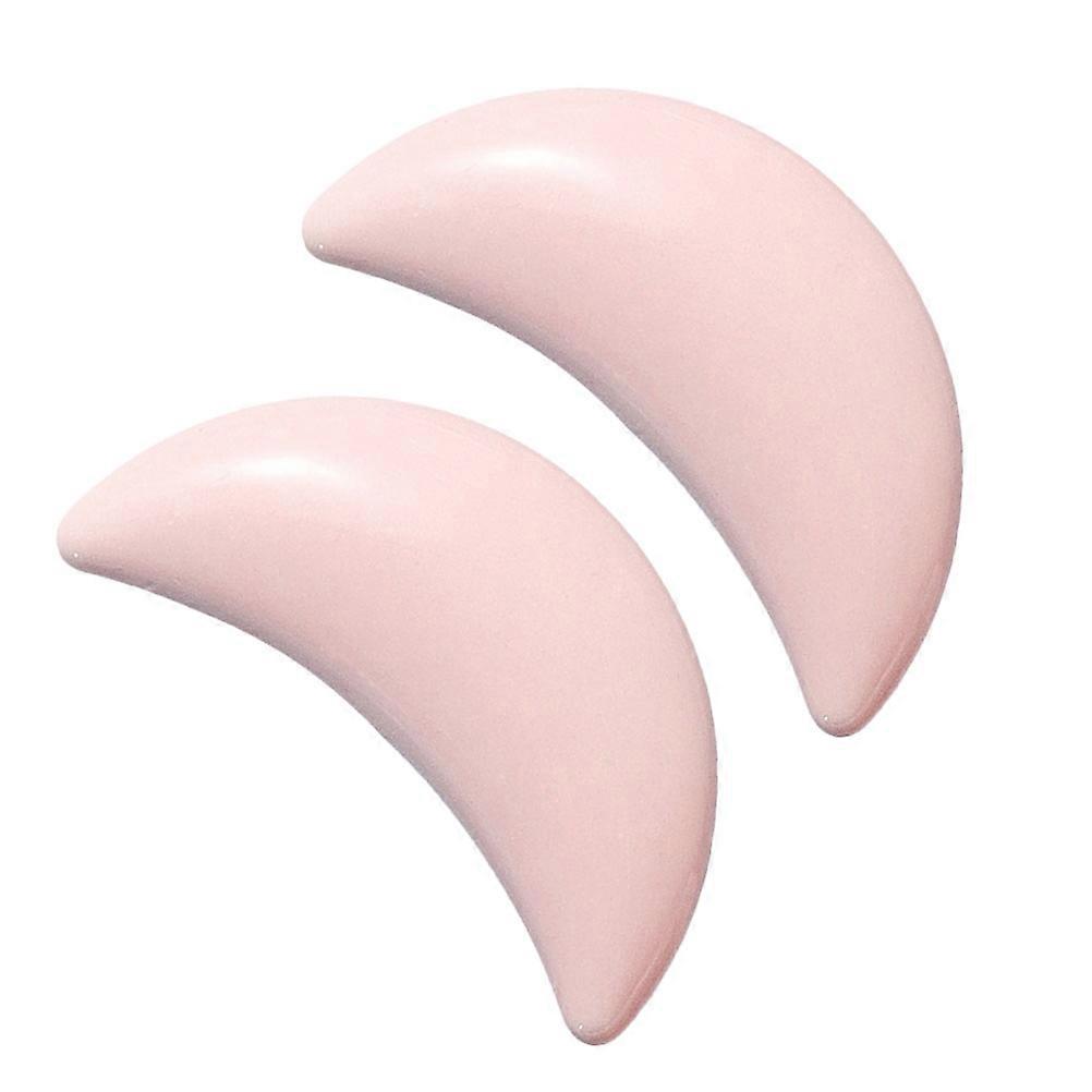 Ceramic Pulls Knobs Furniture Pull Delicate Design Moon Shape Pink 5.9*3.2cm Cabinet Drawer Handles Home Office Use 2Pcs