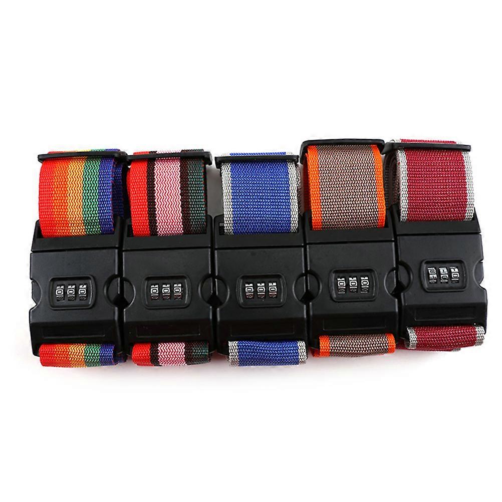 Lockable Luggage Straps for Suitcases Adjustable Combination Lock Travel Accessory Businessmen Blue 1Set