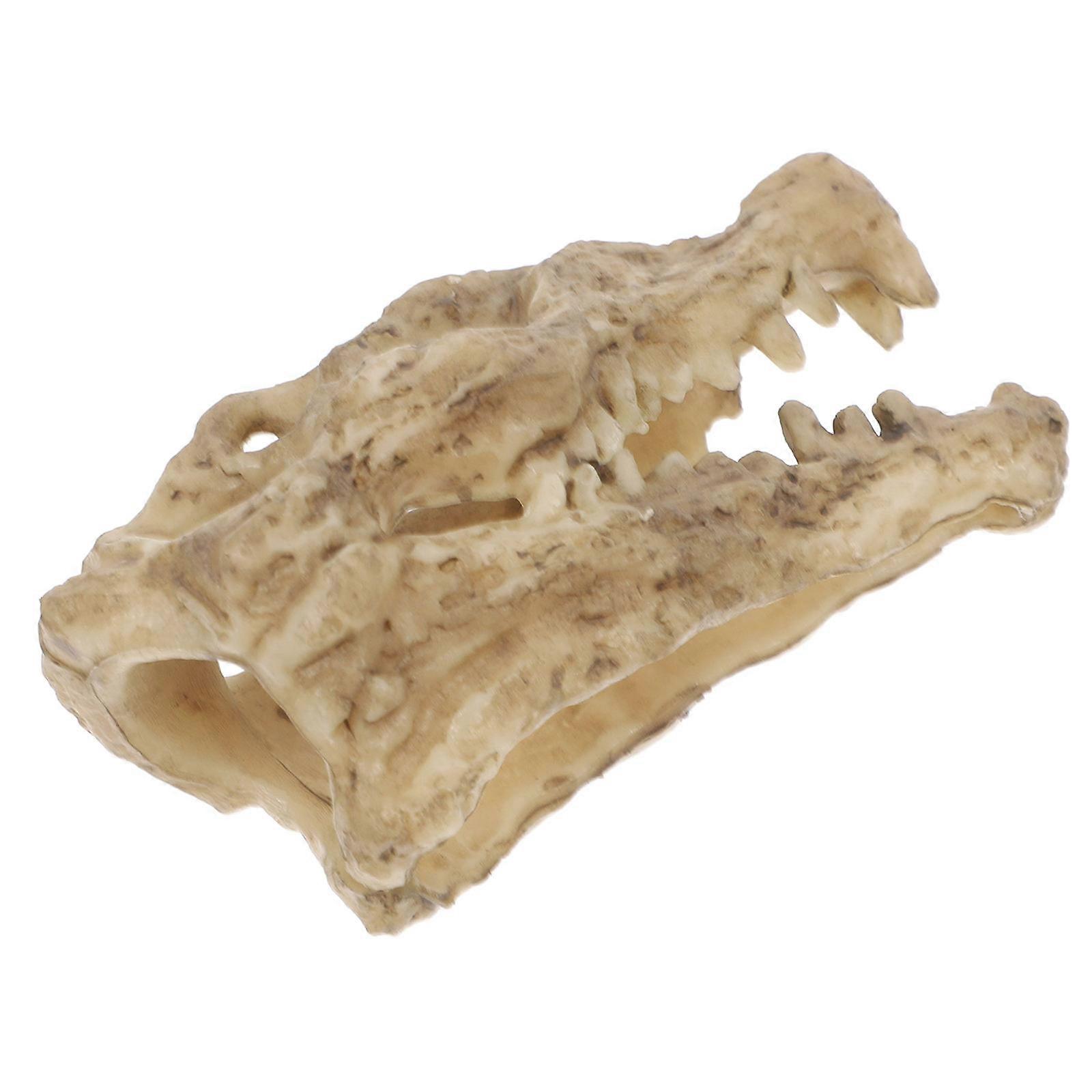 Lizard Tank Accessories Resin Reptile Box Easy to Clean for Pets and Reptiles Beige 5.50X2.50X2.40CM 1Set