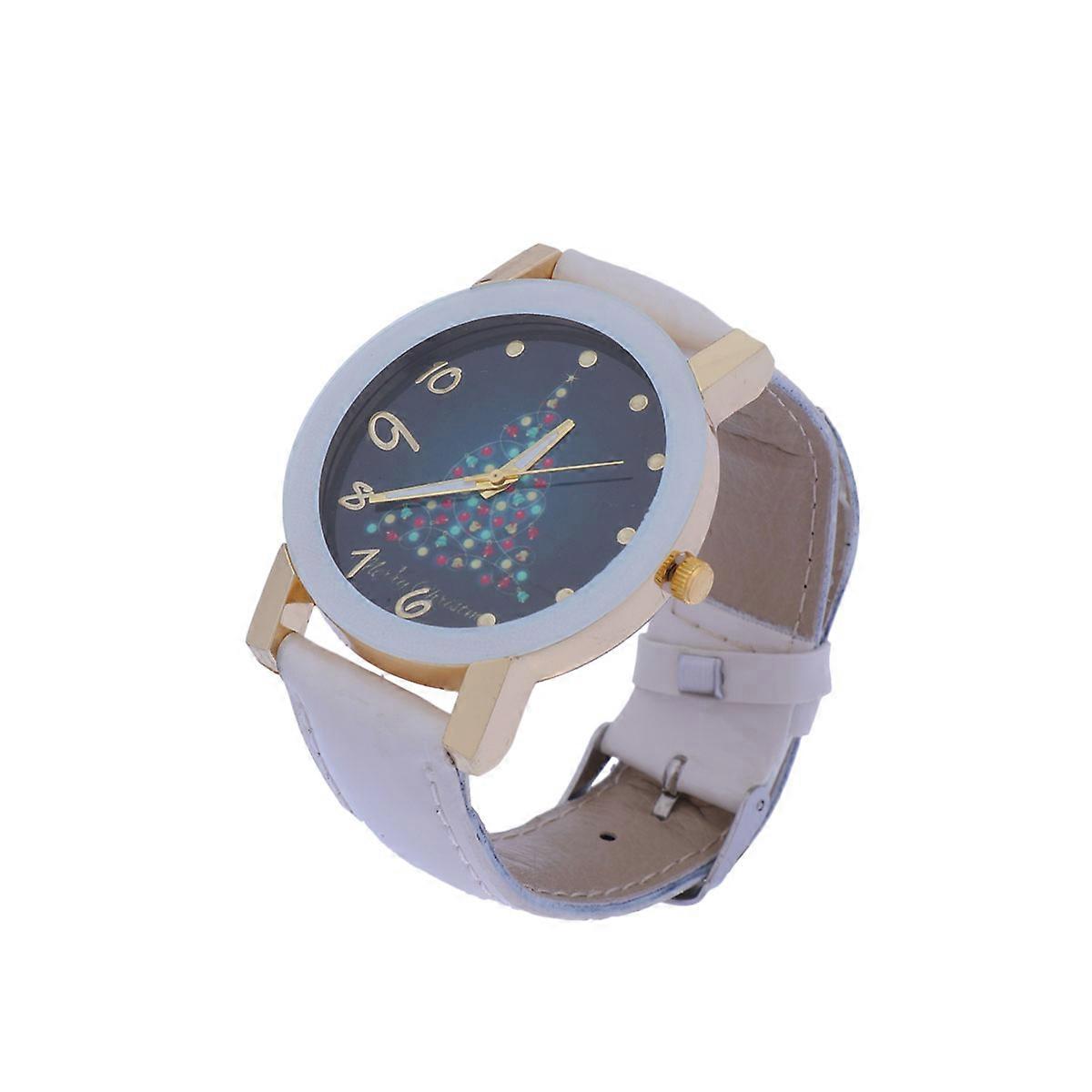 Watch Quartz Wrist Watch Christmas White Simplicity Round Fashionable Design 1Set