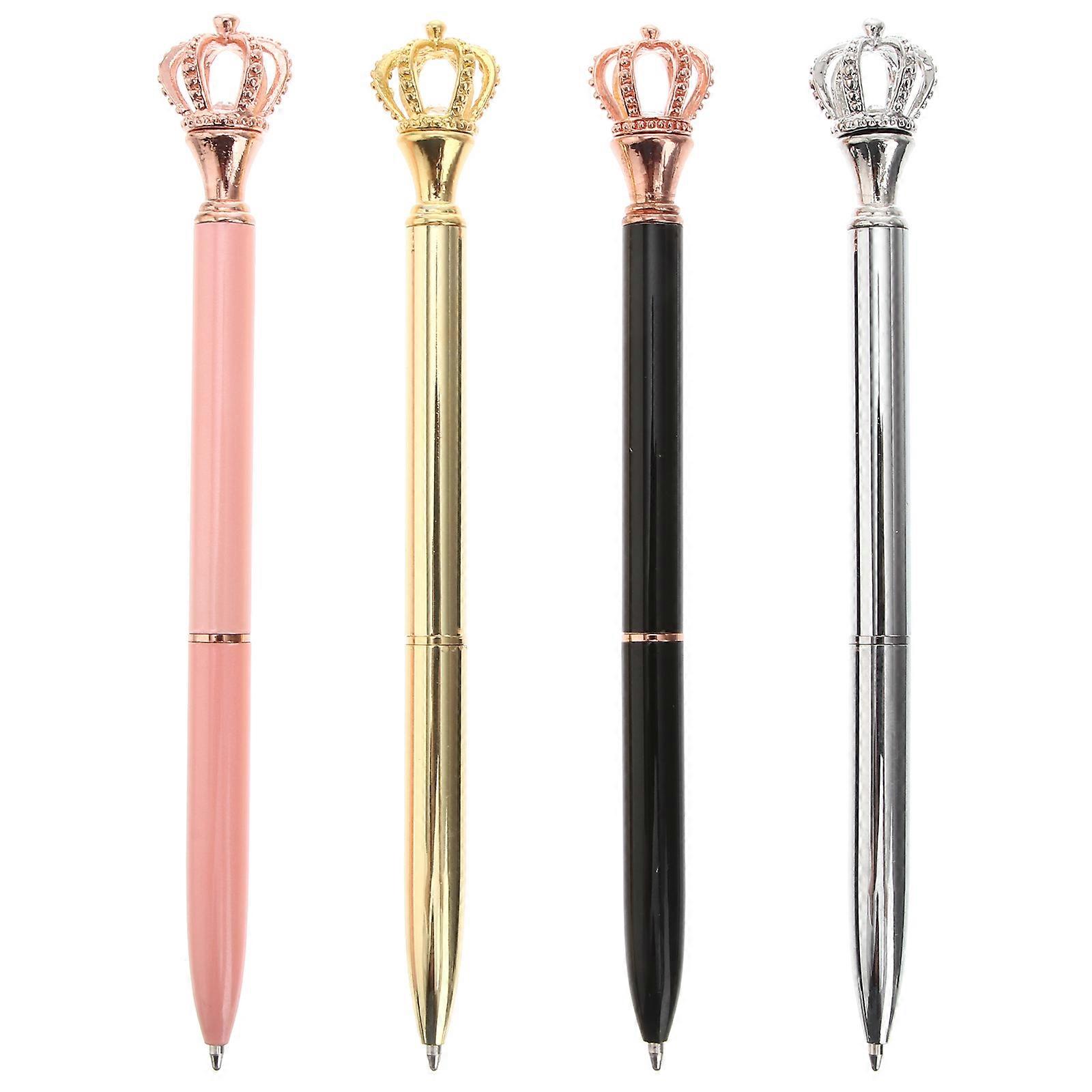 Writing Pen For Student Ballpoint Pen Novelty Shape Silver School Use 4Pcs