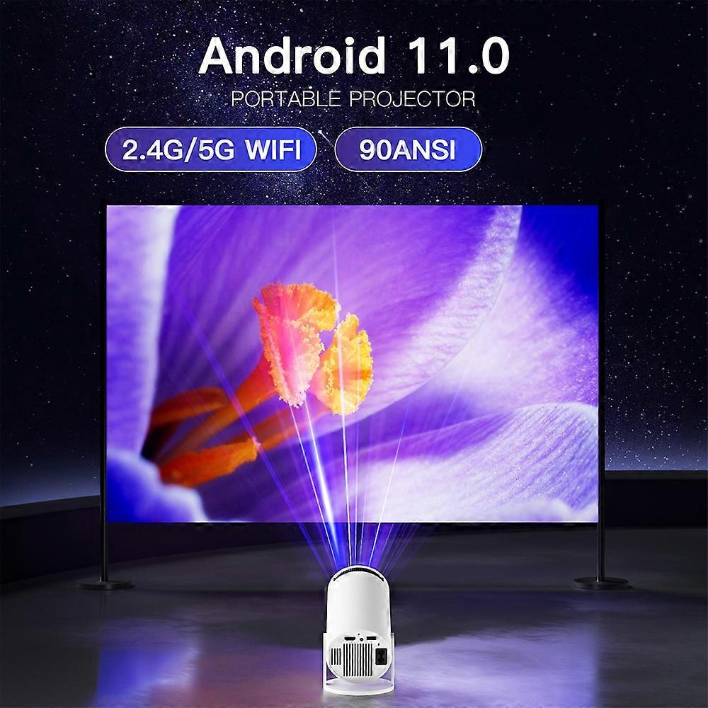 HY300-H713 600P Portable Mini Projector LED 130 ANSI Lumens Android 11 WiFi BT5.4 Projector
