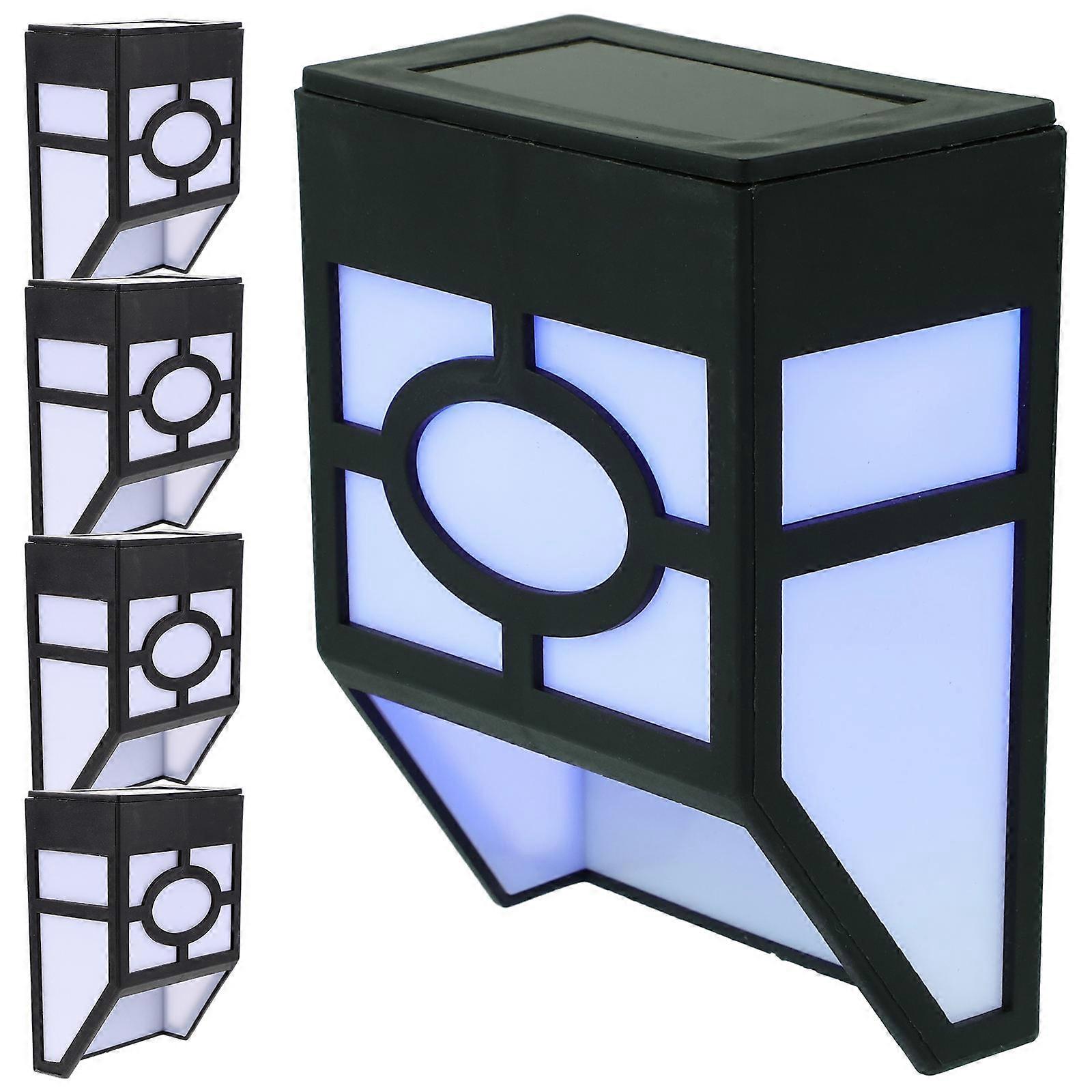 مصابيح الحائط الشمسية LED الرجعية مع ضوء دافئ للاستخدام المنزلي مقاوم للماء IP65 بلاستيك أسود