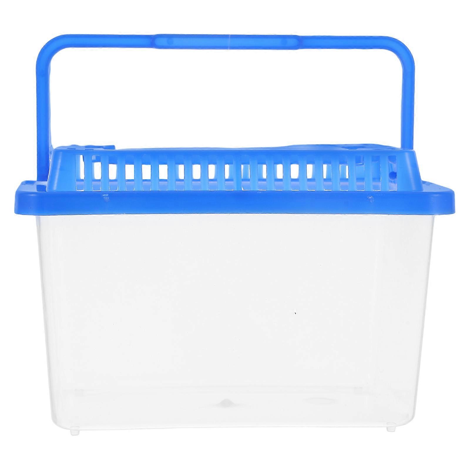 Small Turtle Tank 2pcs Carrying Travel Terrarium for Toy Aquatic Turtle Lizard Fish
