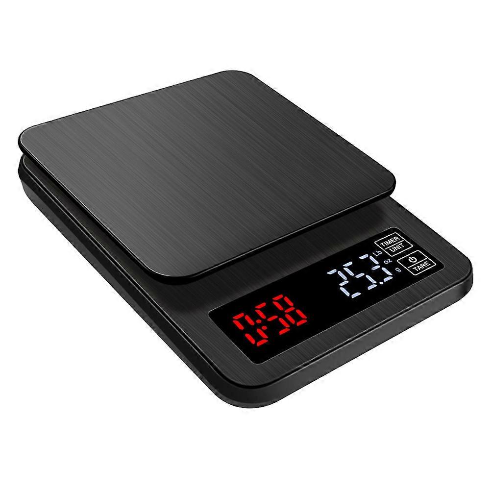 Digital Kitchen Scale with Timer, Precision Electronic Food Scale for Cooking and Baking, USB Powered, Portable Design, Black