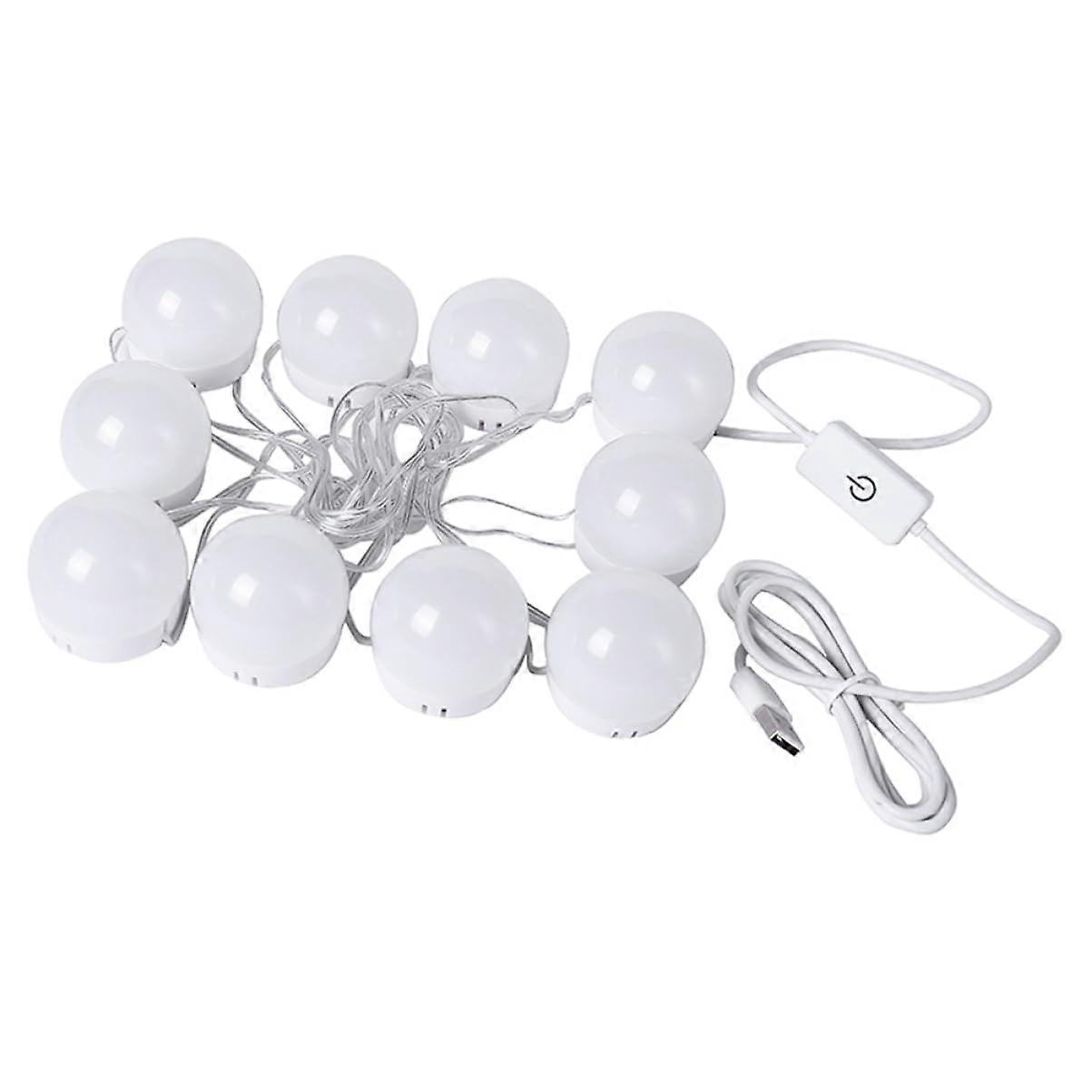 Make-Up Mirror Light Set, Portable LED Vanity Lights for Dressing Table, Cosmetic Mirror, White Washbasin Bulbs