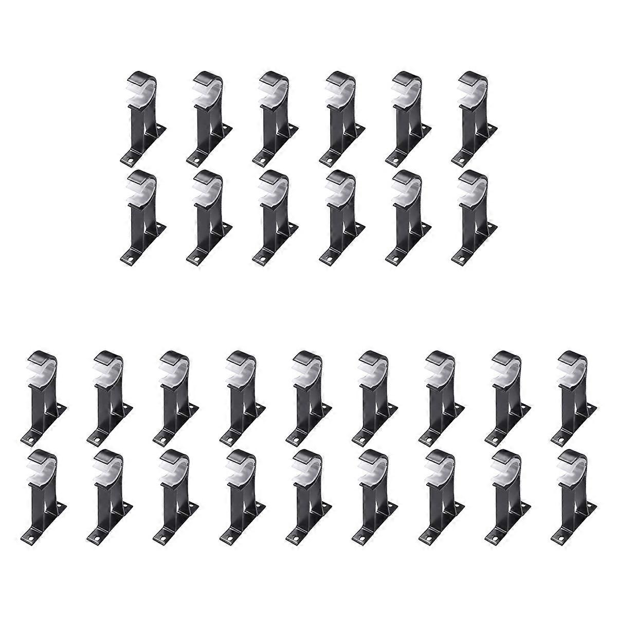 30Pcs Curtain Rod Bracket Set Single Hole Small Curtain Rod Hooks for Wall Heavy Duty Curtain Draper