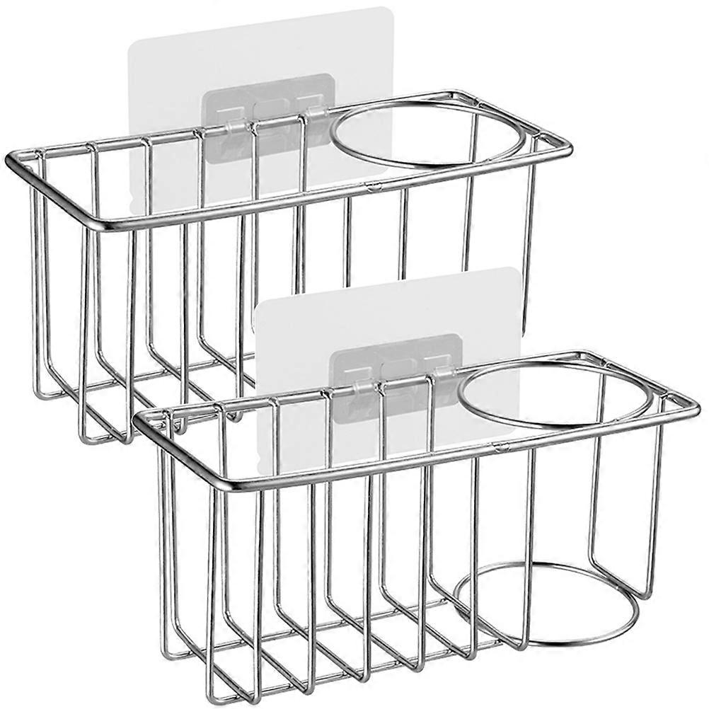 Kitchen Sponge Holder Multi-Function Stainless Steel Drain Rack Storage For Sponges And Brushes 2Pcs