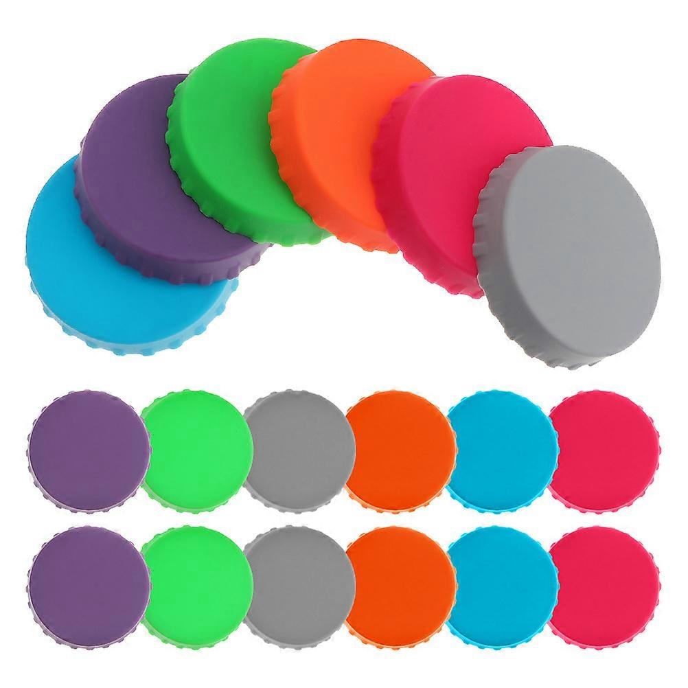Can Lids Bottle Sealing Caps for Parties Reusable Round Shape Assorted Color 18Pcs