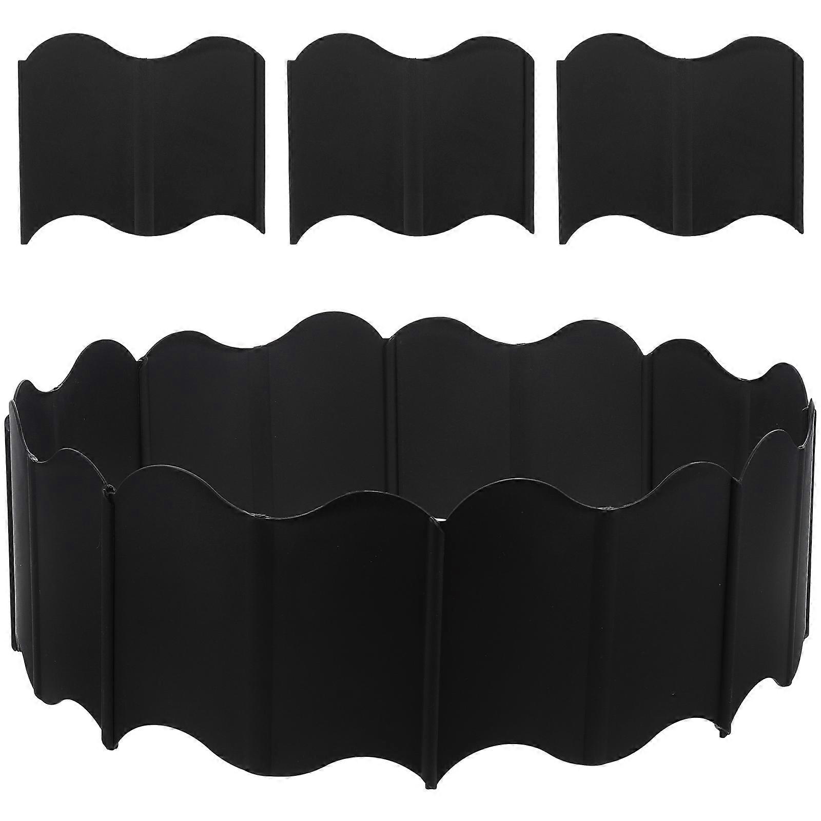 Plastic Fence For Garden Interlocking Lawn Edging Border Outdoor Gardening Black 15.7X13.5X0.7CM Pathway Separation 1 Set