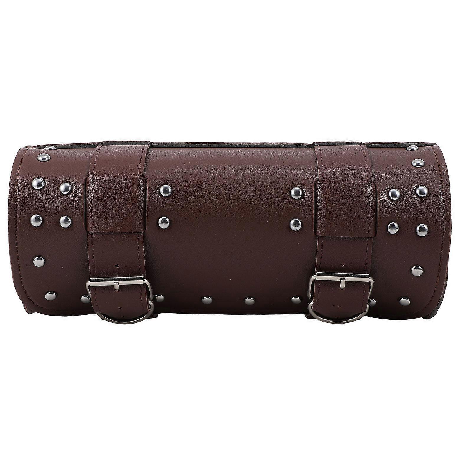 Motorcycle Side Storage Bag for Tools Made of Brown Large Capacity Weatherproof 1pc