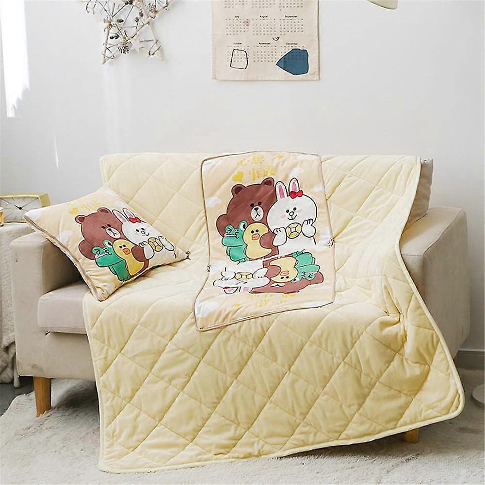 Cushion Blanket, 2-in-1 Travel Blanket and Pillow, Soft Multifunctional Neck Support Nap Mat for Sofa and Office Chair