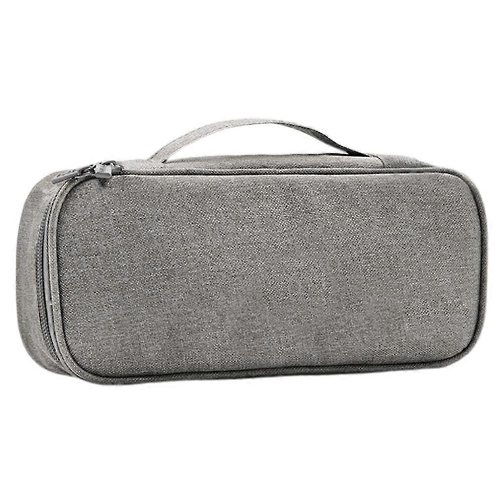 Portable Digital Storage Pouch Rectangular Shape Double-Deck Design Simple Style Travel Daily Use Oxford Fabric 1Set