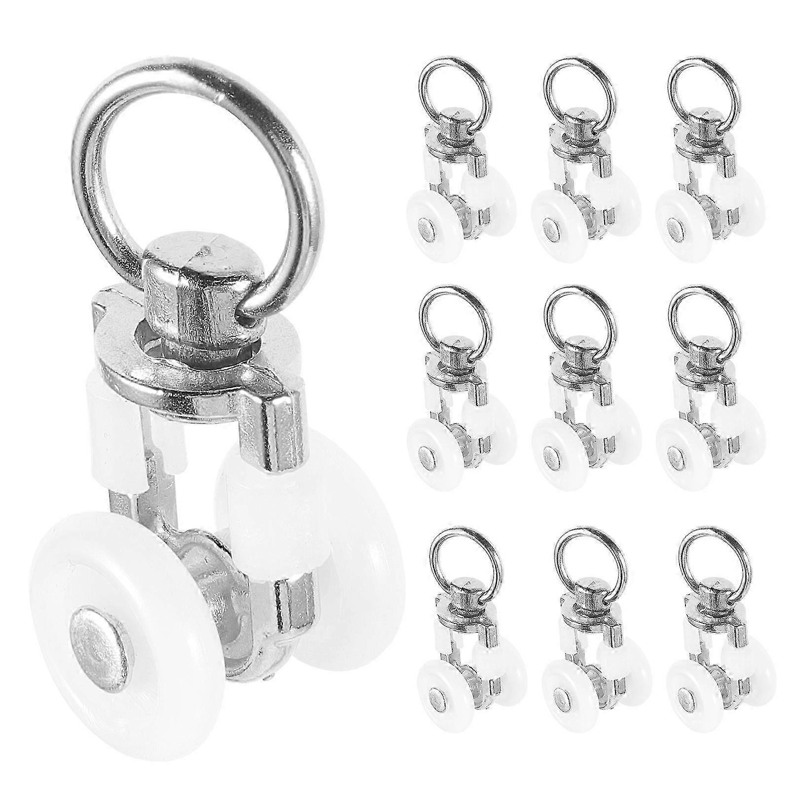 20Pcs drape Track Gliders Double Wheel Rolling Rail Runner Slider Rollers