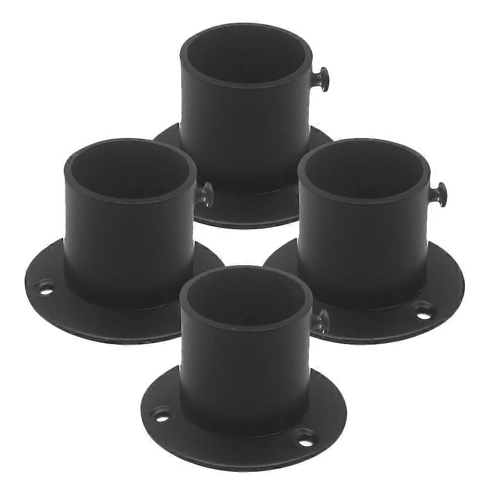 Closet Rod Mounting Fixture Stainless Steel Closet Pole Socket DIY Enthusiasts Wardrobe Accessory 2.04X2.04X1.53in 4Pcs