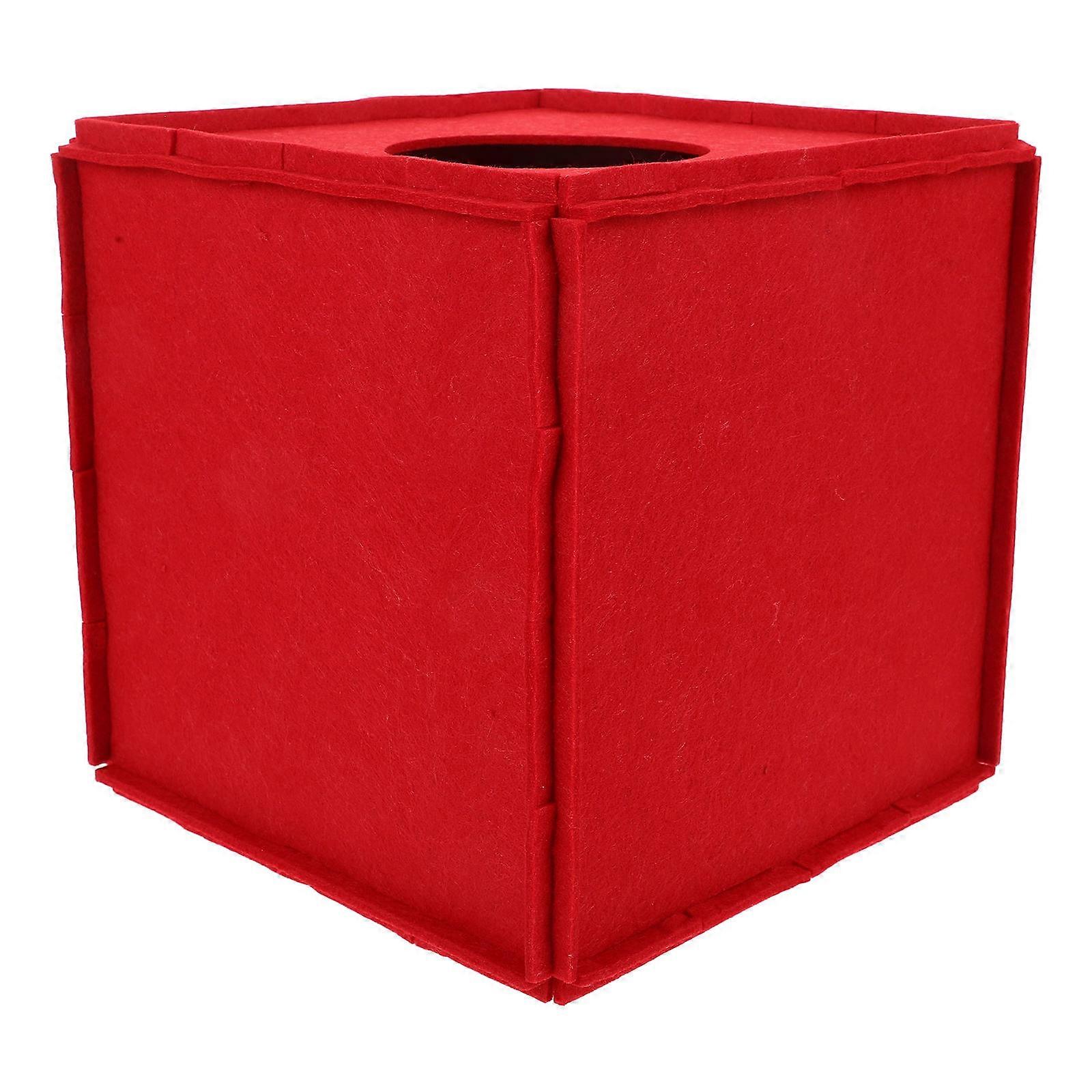 Raffle Ball Game Box Square Raffle Ball Game for Game Red 22.00X22.00X22.00CM Felt Donation 1Pack