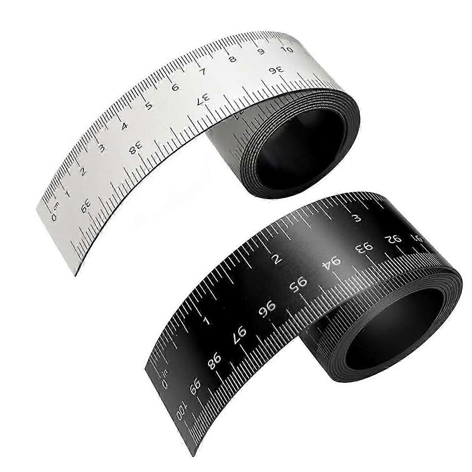 2 Pcs 39.37 Inch Magnetic Ruler Flexible Ruler with Inches and Centimeters Magnet Measuring Tape for