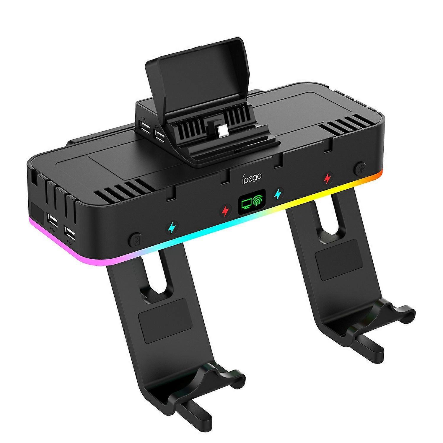 IPEGA PG-SW109 For Nintendo Switch OLED Four USB Multi-function RGB Wall-mounted Bracket with Screen