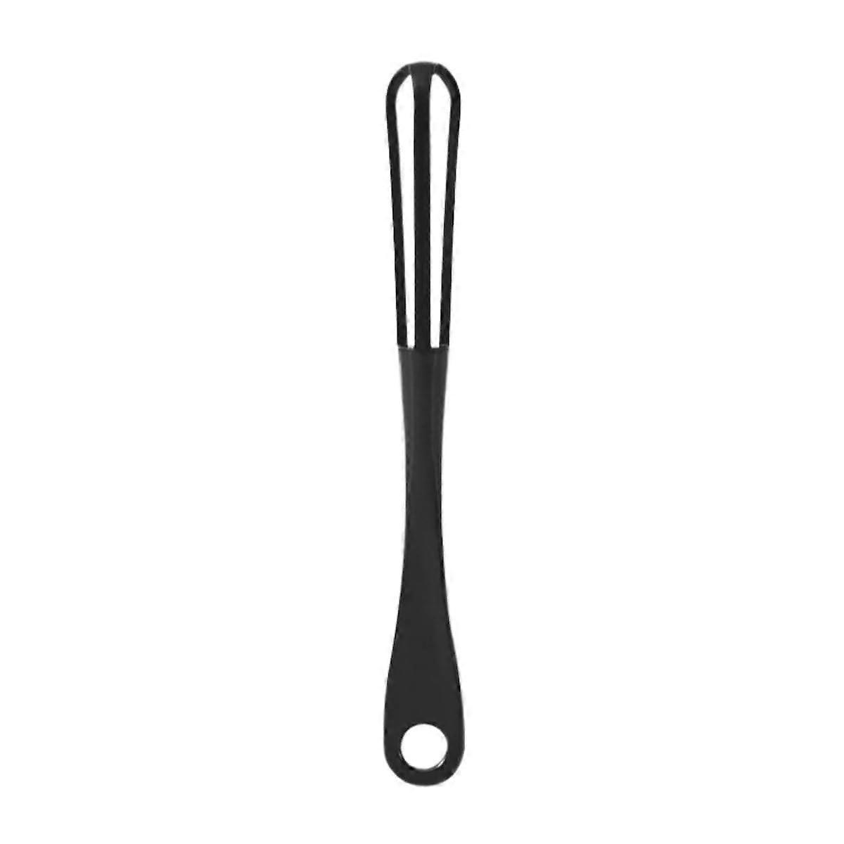 Manual Whisk Baking Utensils for Milk and Eggs, 16x1.8cm Black Kitchen Whisk, Durable Stainless Steel Handle