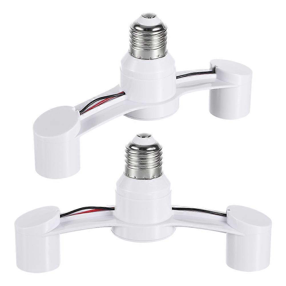 Socket Light Fixture E27 Light Socket Splitter Adapter and Reliable Compact Structure For Homeowners Office Users Workshop Owners White 2Pack