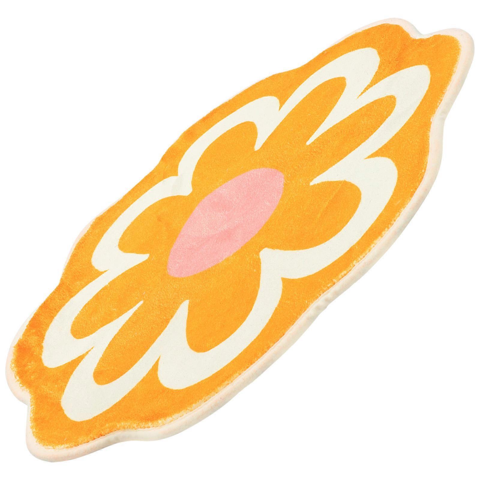 Flower Shape Carpet Non-Slip Floor Mat For Bathroom Minimalist Polyester 60X60CM Water Absorption 1Pcs