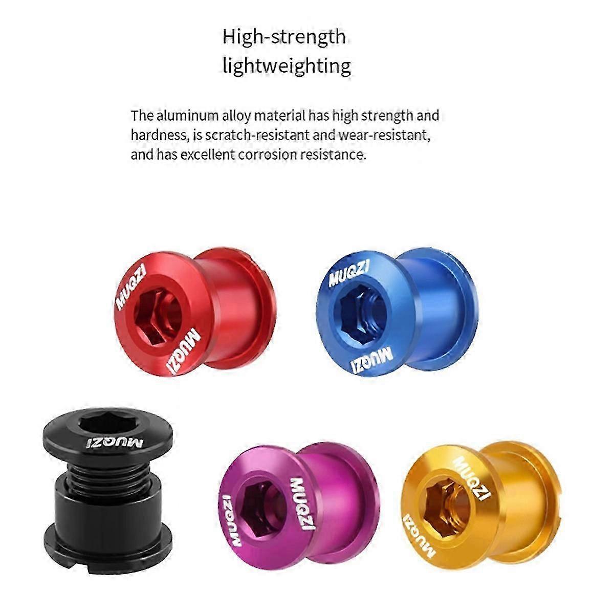 5Pcs Chainring Bolts Set 6.5mm Single Chainring Screws Red