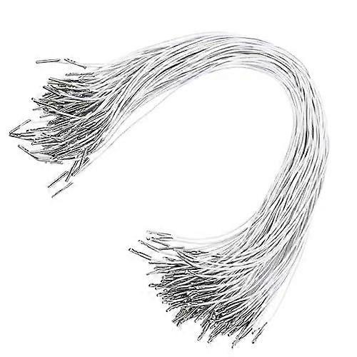 50pcs Elastic Barbed Stretch String: Crafts Fastener Band with Metal Ends - Stretchable Cords for Party Hat Menus Badges Signs