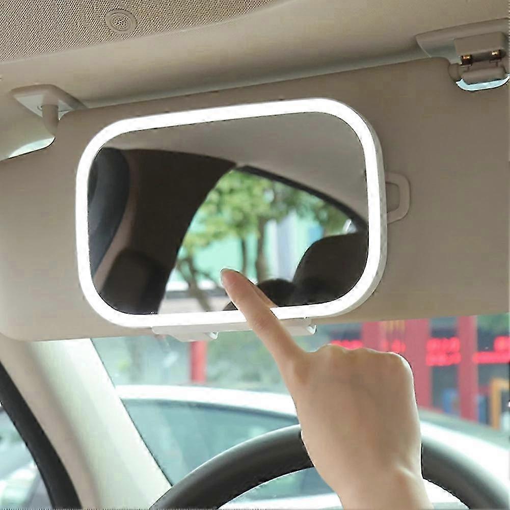 Car Vanity Mirror, HD Makeup Mirror with Touch Screen, LED Light, Adjustable Interior Accessory