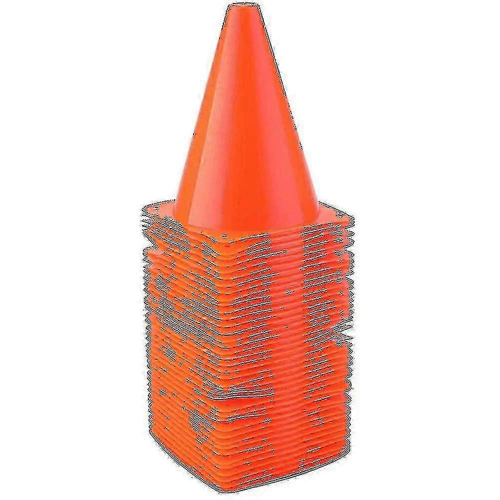 Orange Plastic Soccer Training Cones 10 Pack Ideal for Outdoor Activities and Celebratory Events