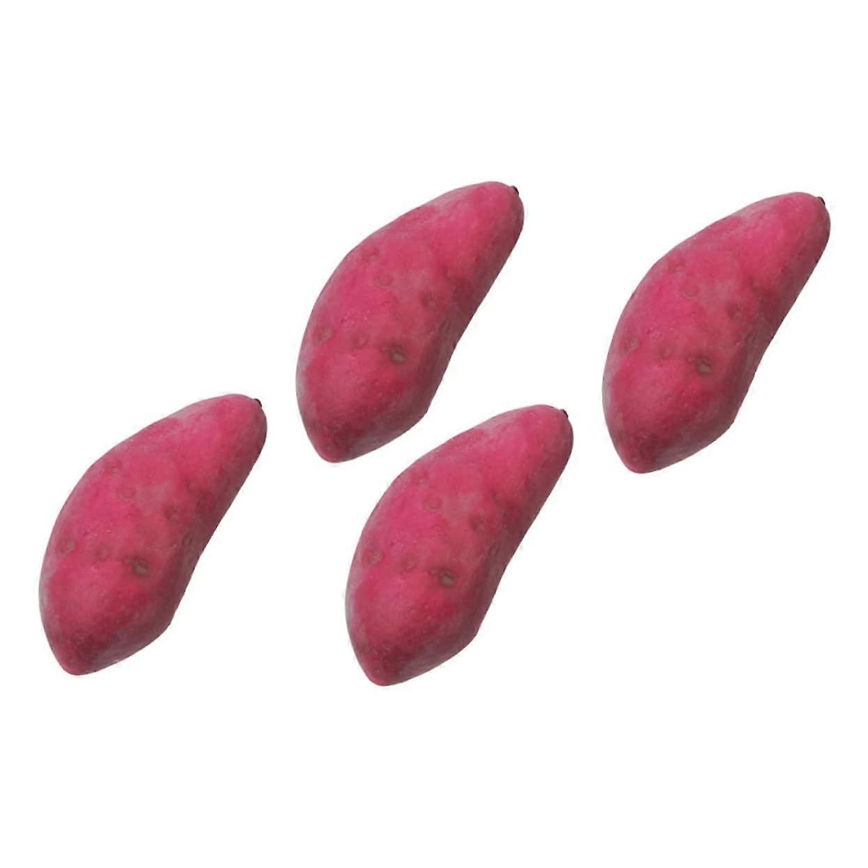 Vegetable Model Support Pack of 4 Foam Purple Realistic Lifelike Potato Decorations for Indoor Party Simulation