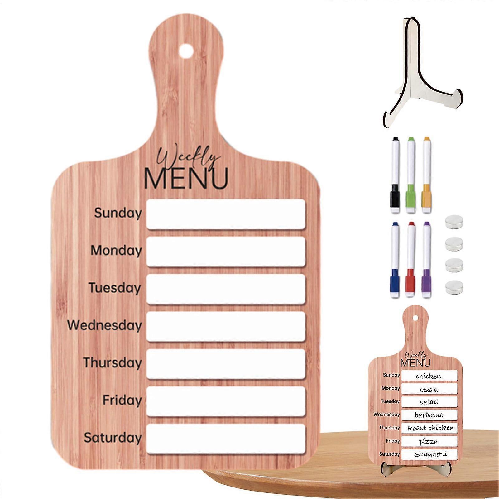 Weekly Meal Planner for the Fridge, Includes 6 Color Markers