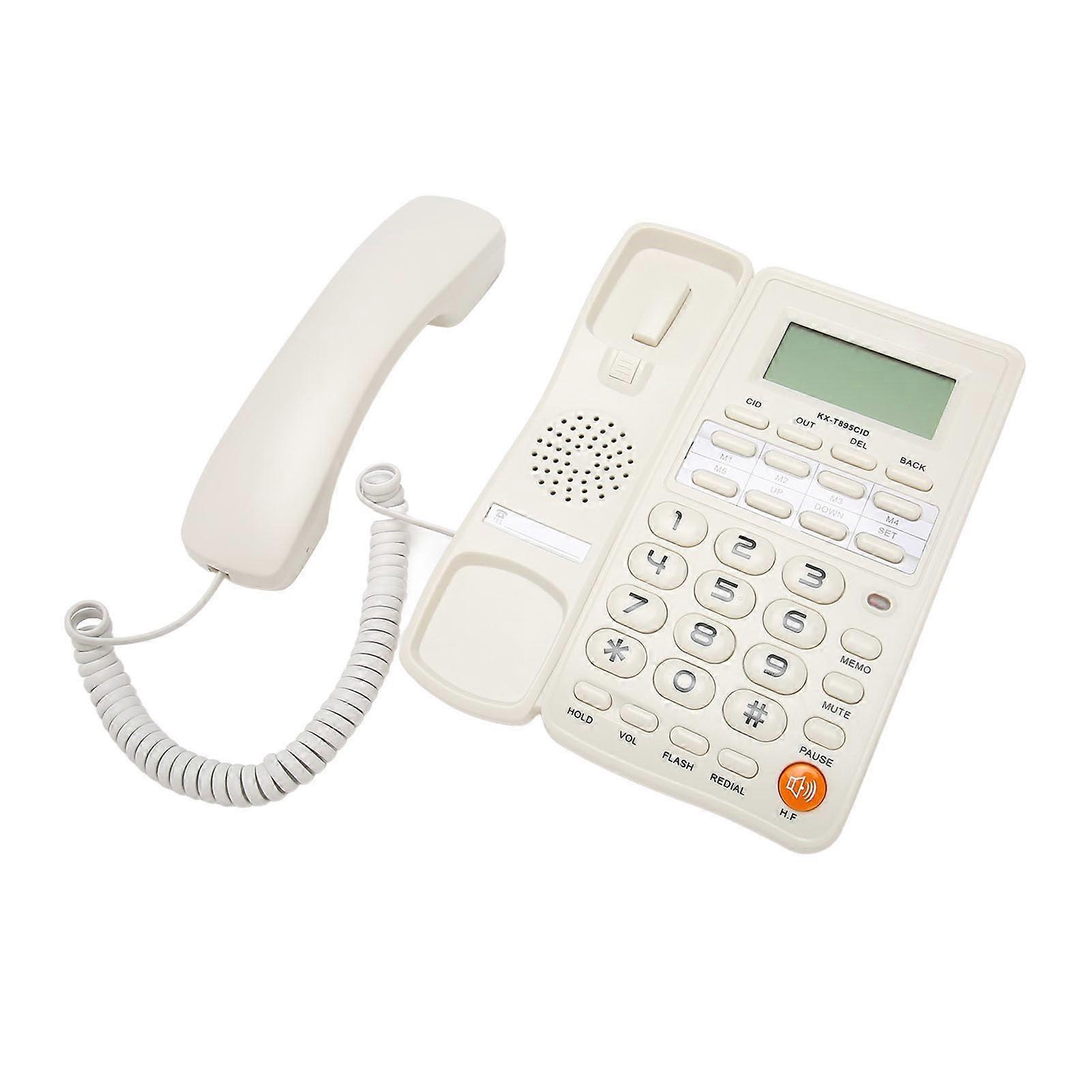 Big Button Telephone for Seniors with Volume Control, 5 Speed Dial Buttons, One-Touch Redial, Corded Phone in White