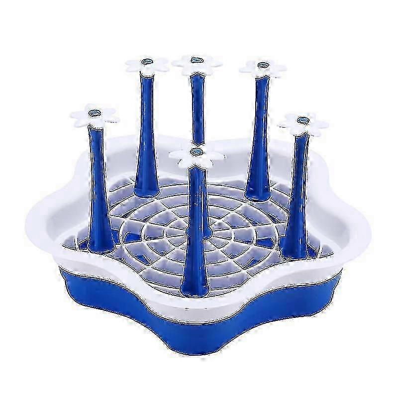 Flower-Shaped PP Countertop Drying Rack - BPA-Free Portable Kitchen Tool 24x24cm