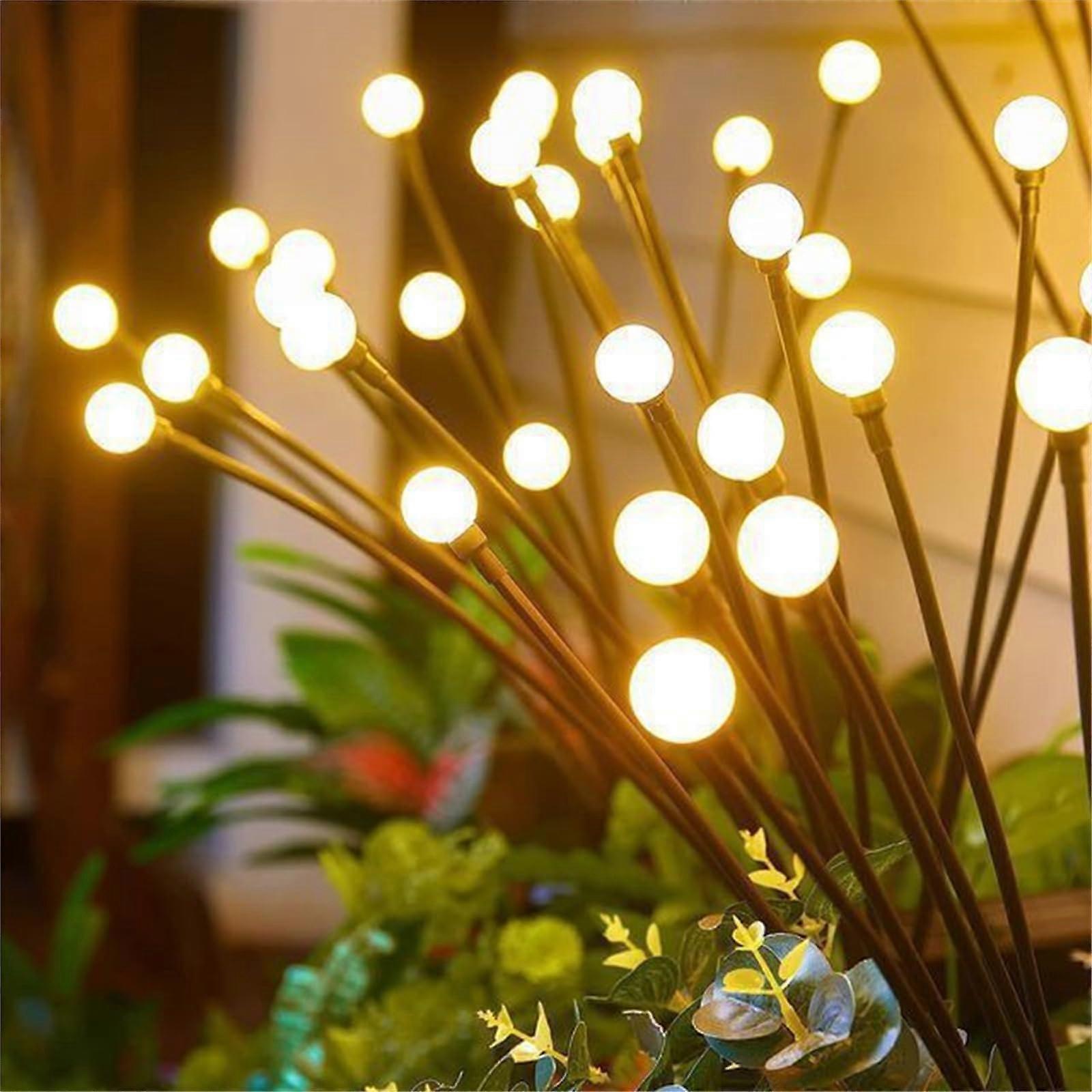 Solar Lights for Outdoor Garden, 2 Modes Path Lights, Waterproof (Warm White, 6LED)