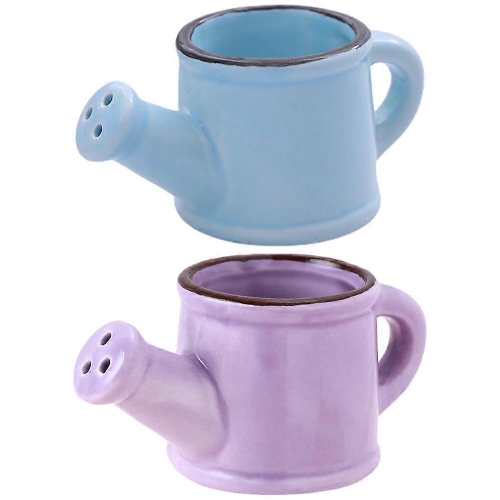 Blue Ceramics Watering Can Comfortable Easy Pour Durable Design for Indoor and Garden Use 0.5L