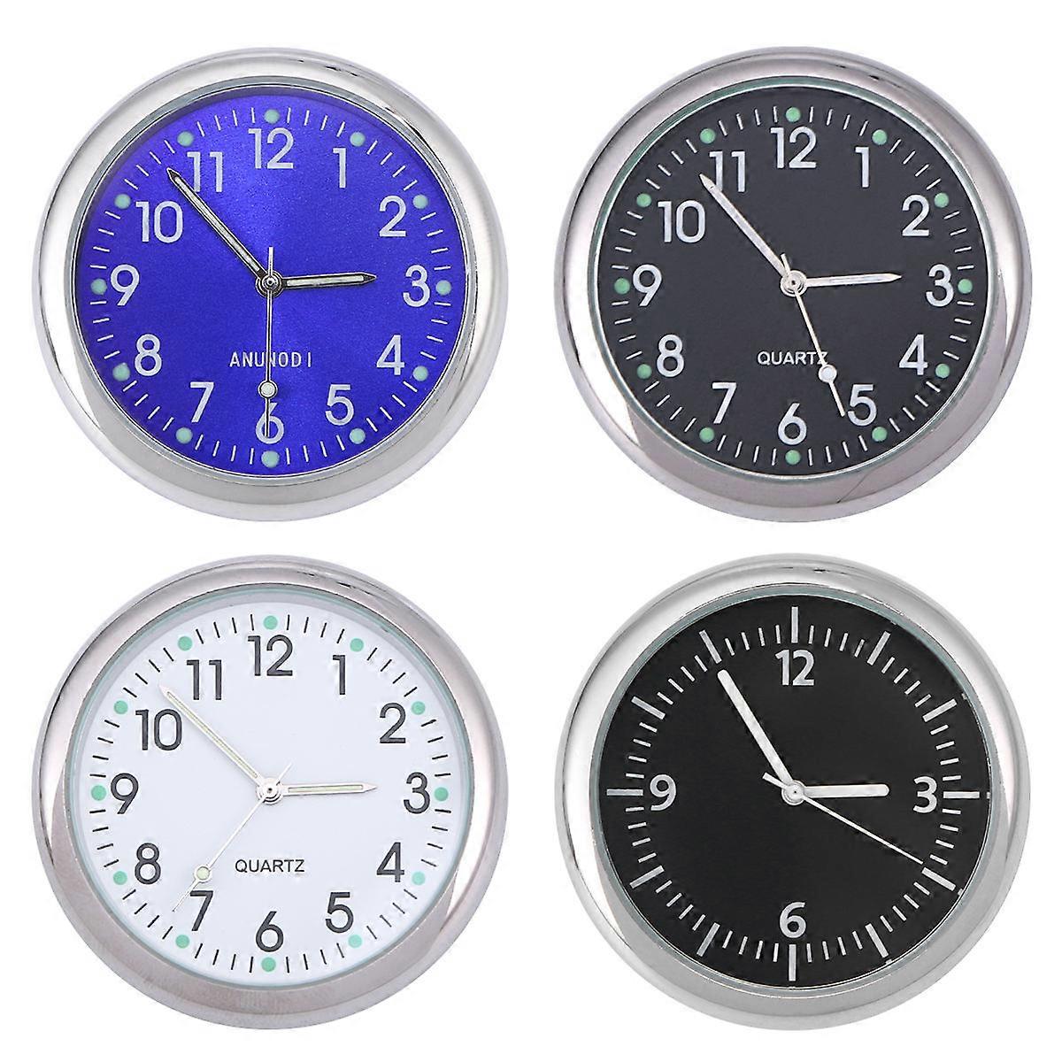 Auto Clock Stick On Dashboard Car Clock White 3.80X3.80X0.60CM Easy Installation 1Set