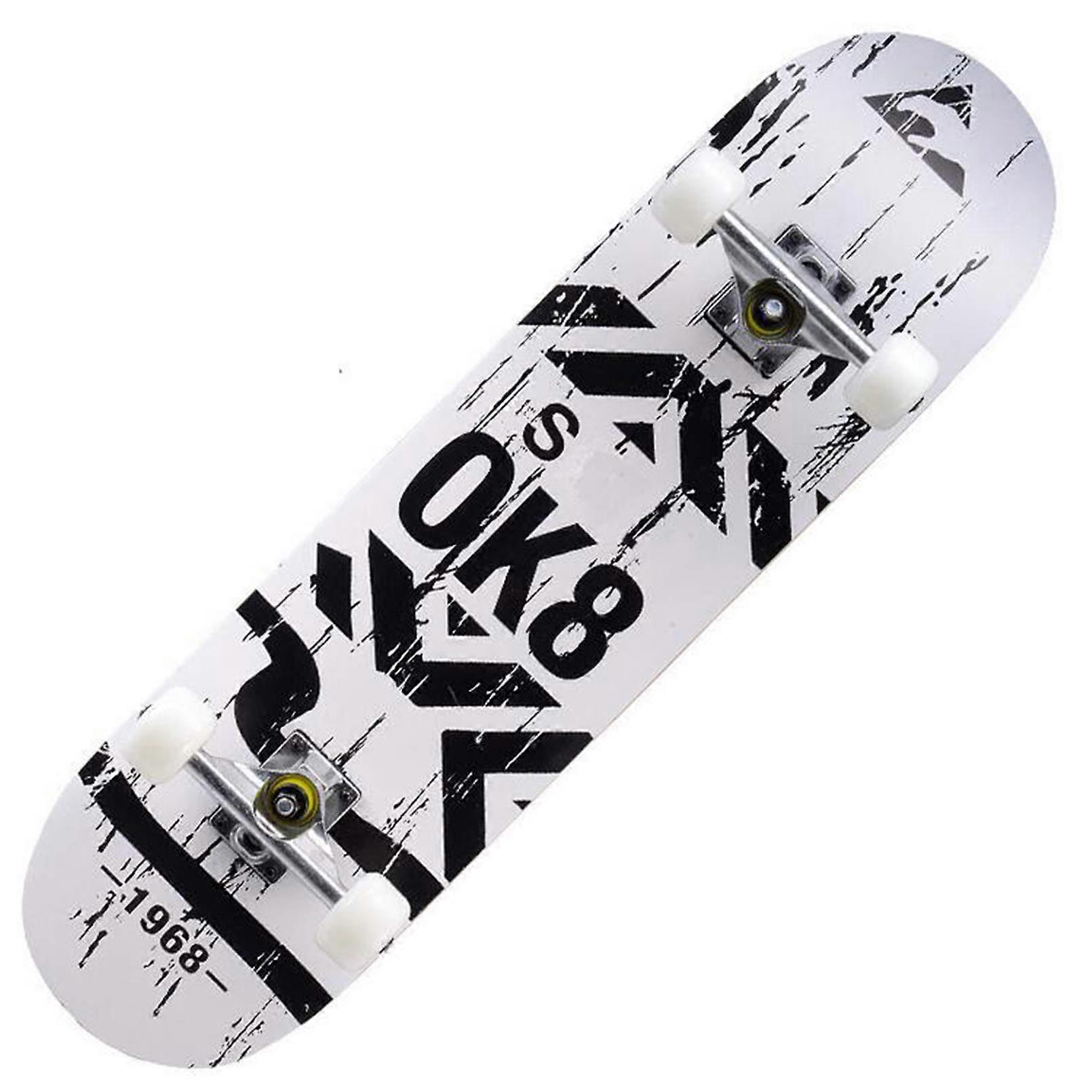 Skateboards for Beginners 31 Inch Double Kick Concave 7-Layer Maple Wood Complete Skateboard for Extreme Sports