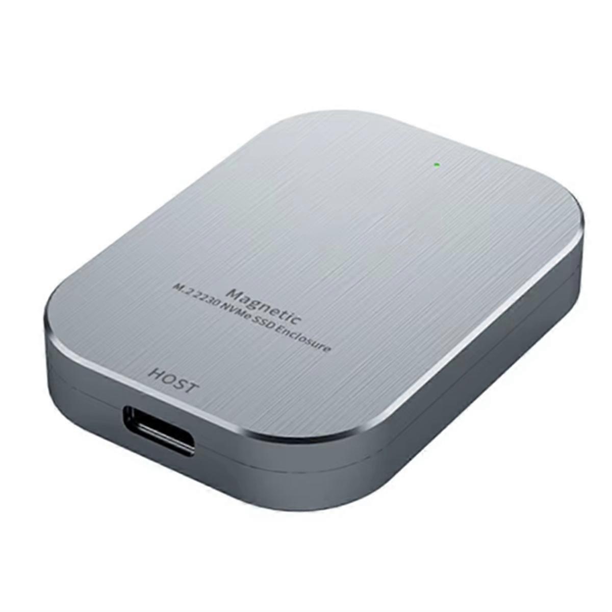 External Hard Drive Enclusure USB 3.2 Gen 2 10Gbps Hard Drive Disk Box Support Magnetic M.2 NVMe 2230 SSD