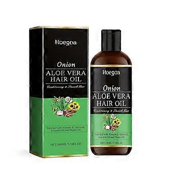 Hoegoa Onion Aloe Vera Hair Care Oil Repair Frizzy Dry Soft Soft Hair Gentle Care and Nourishing