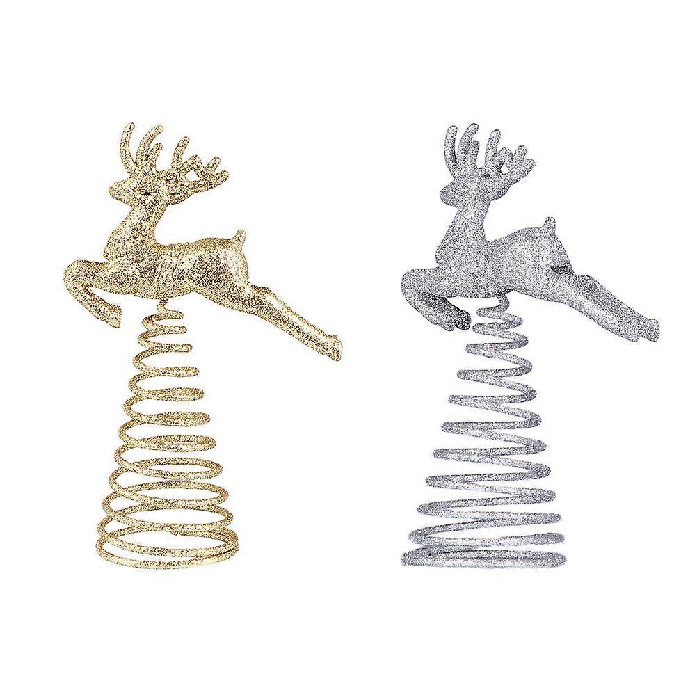 Here's a refined and engaging product description based on your input:
   
**2pcs Christmas Tree Star Treetop Adornment – Adorable Elk Design for