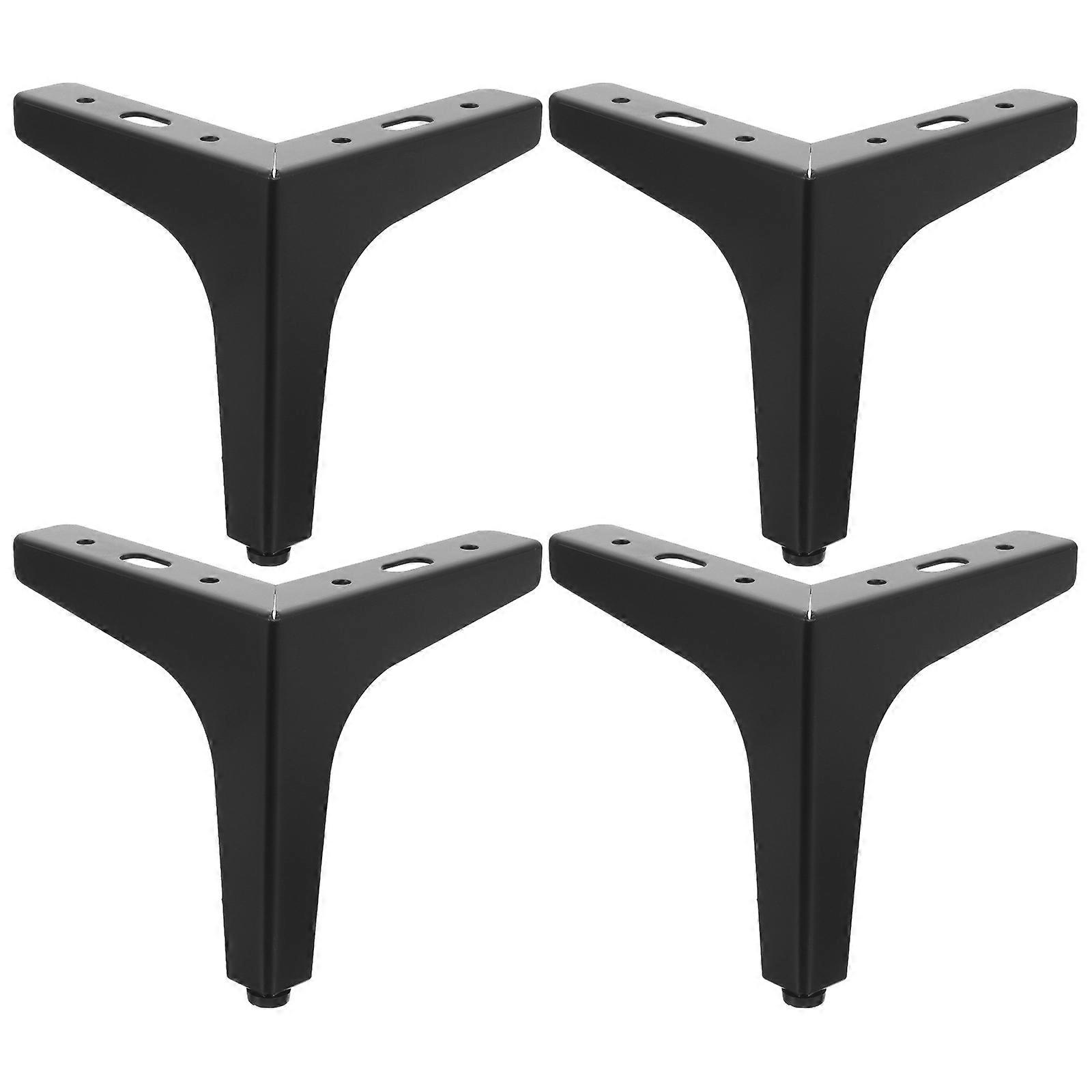 Black Iron Furniture Support Feet – 4PCS Triangle Legs for Sofa, Bed & Cabinet – Modern Design for Elevated Furniture Height