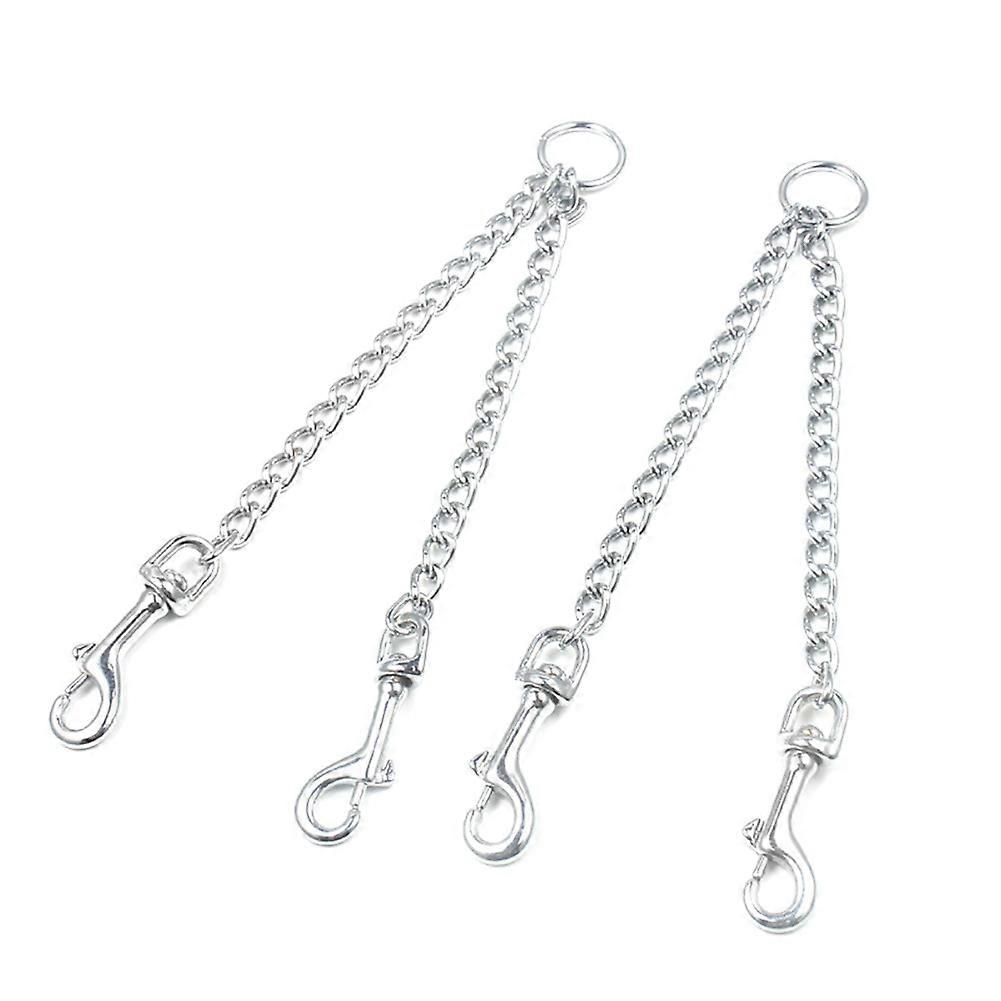 Double Metal Coupler Pet Dog Chain Leash for Large Medium Dogs Walking Train(3.5mm*60cm)