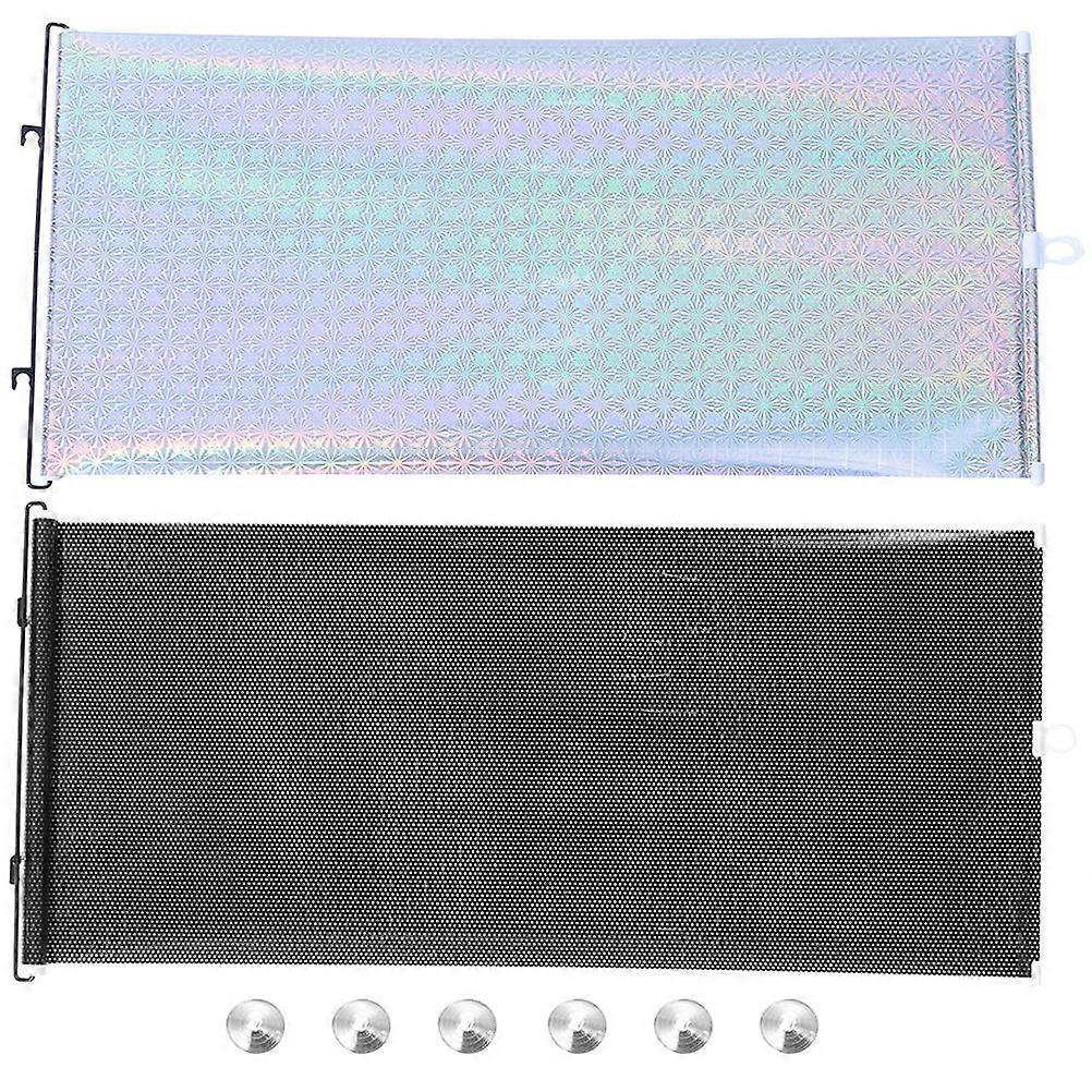 Car Sunshade Side Window Shade Car Rectangular Summer Use 49.2×15.7×0.8in PVC Material 2Pcs