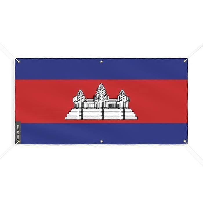 Cambodia Flag Banner 6 Grommets 40x80cm Polyester