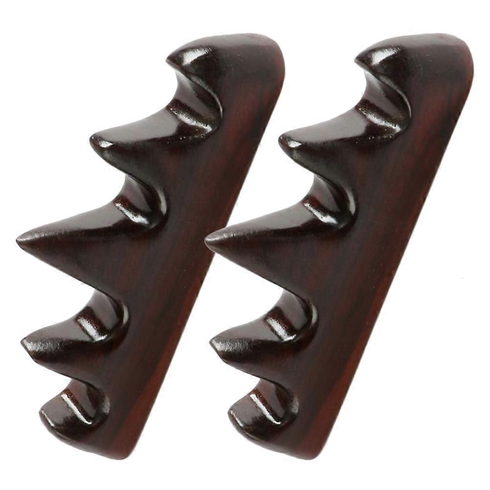 Wooden Brush Rest Rack for Calligraphy Pens, 2pcs, Five Finger Mountain Design, Desk Organization & Home Decoration