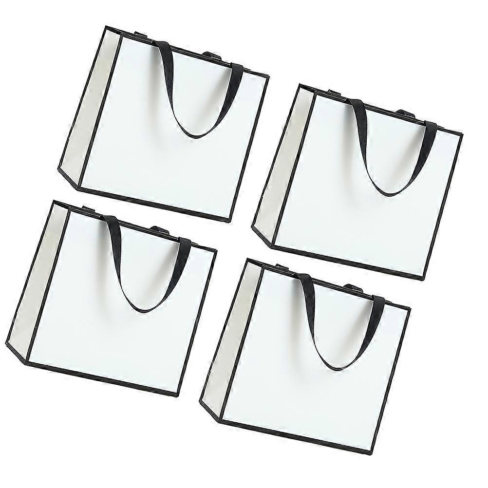 أكياس مجوهرات للنساء كيس ورقي مع مقبض حبل 20x18 سم تغليف تخزين أبيض 4 قطع